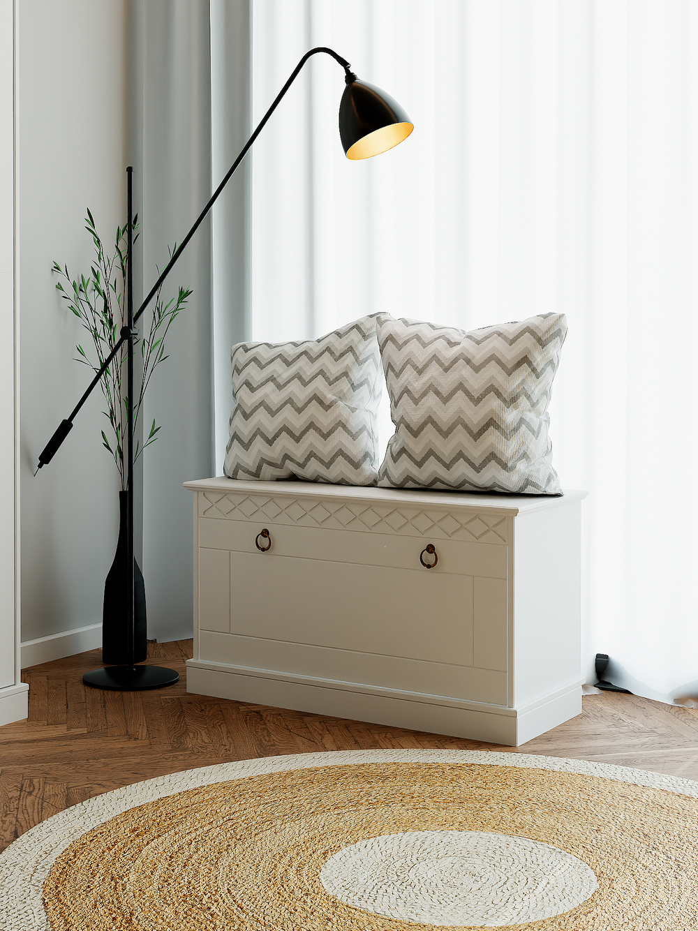 Скамья в прихожую Индра, сундук из МДФ