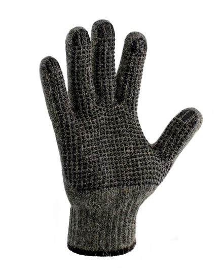 Перчатки "Сибирь" с ПВХ (шерсть 30% акрил 70%) 7класс ручной оверлок