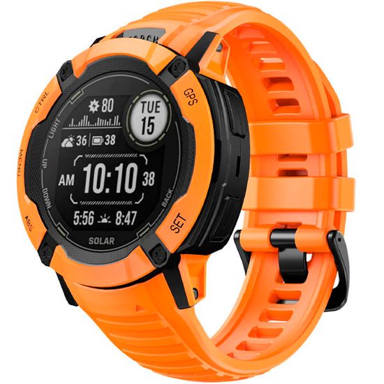 Ремешок 26 мм силиконовый для Garmin Instinct 2X Solar / Instinct 2X Solar Tactical оригинальное быстросъемное крепление Torch (Оранжевый)