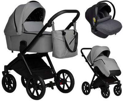 Детская коляска Indigo Solio 3 в 1 с автокреслом Avionaut Cosmo Grey So04 св.серый