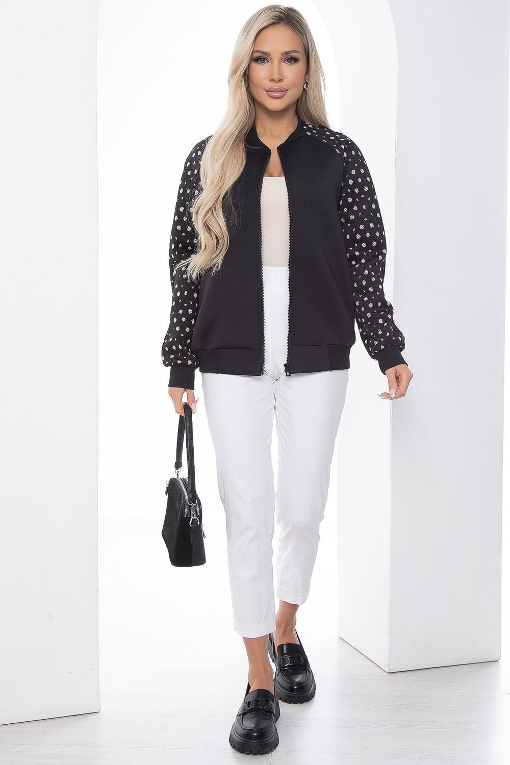 Бомбер на молнии черный Б10036 LT Collection