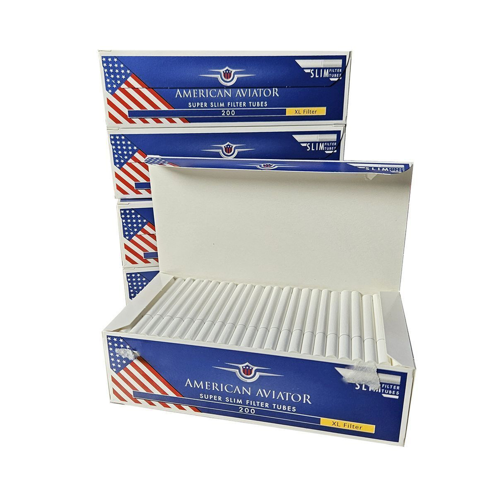 Комплект гильзы для сигарет "American Aviator" Slim XL 24мм White 10х200шт.