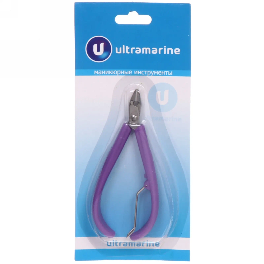 Кусачки для кутикулы, на блистере «Ultramarine», одна пружина, ручки пластик, цвет микс, на блистере,10см✦