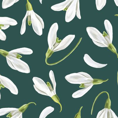 Подснежники на изумрудном фоне