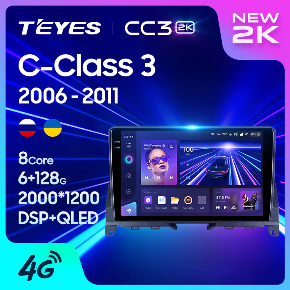 Teyes CC3 2K 9"для Mercedes-Benz С-Class 3 2006-2011