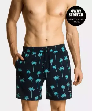 Пляжные шорты мужские Atlantic KMB-205, темно-синие