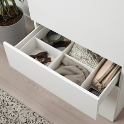 IKEA STUK  (ИКЕА СТУК)  -  Коробка с отделениями, белая, 20x34x10 см