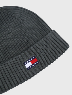Шапка Tommy Jeans Badge Rib Knit Pewter Green