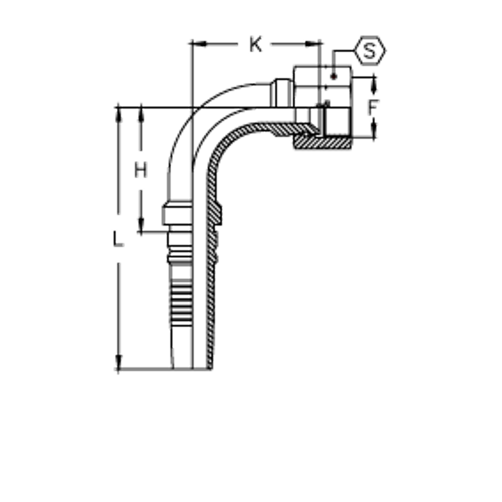 Фитинг DN 25 JIC (Г) 1.5/8 (90) Interlock