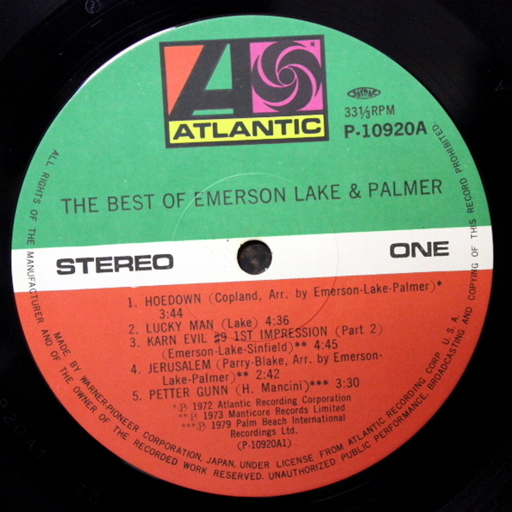 Emerson, Lake & Palmer / The Best Of Emerson Lake & Palmer (LP)