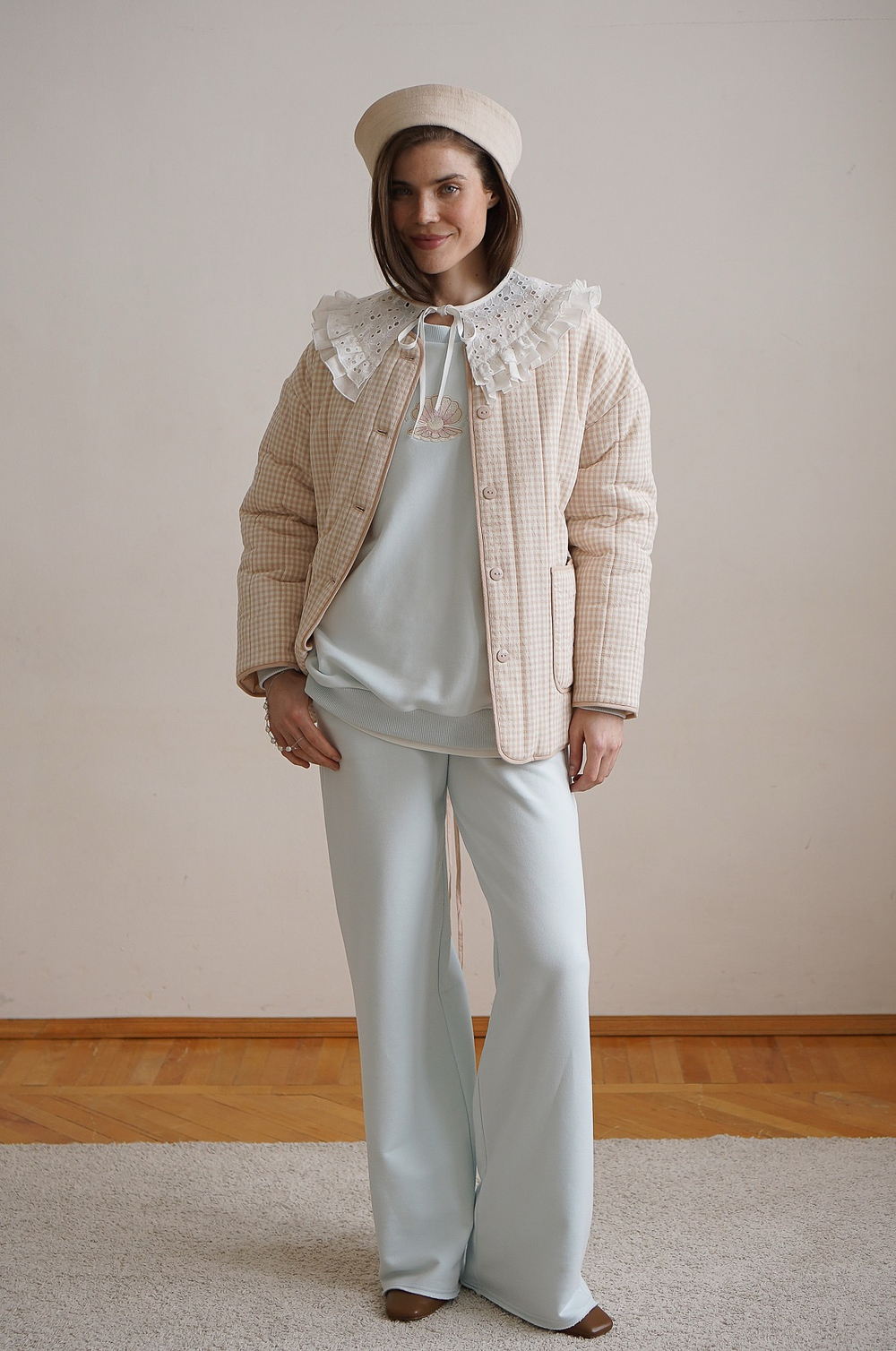 Свитшот Ритм пр. с вышивкой для бер. и кор. мам, Голубой