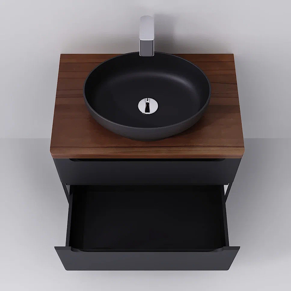 Тумба с раковиной Jorno Wood 80 см wood.01.80/P/GR серая