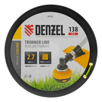 Леска для триммера квадрат, 2,7м х 138м, на DIN катушке FLEX CORD Denzel