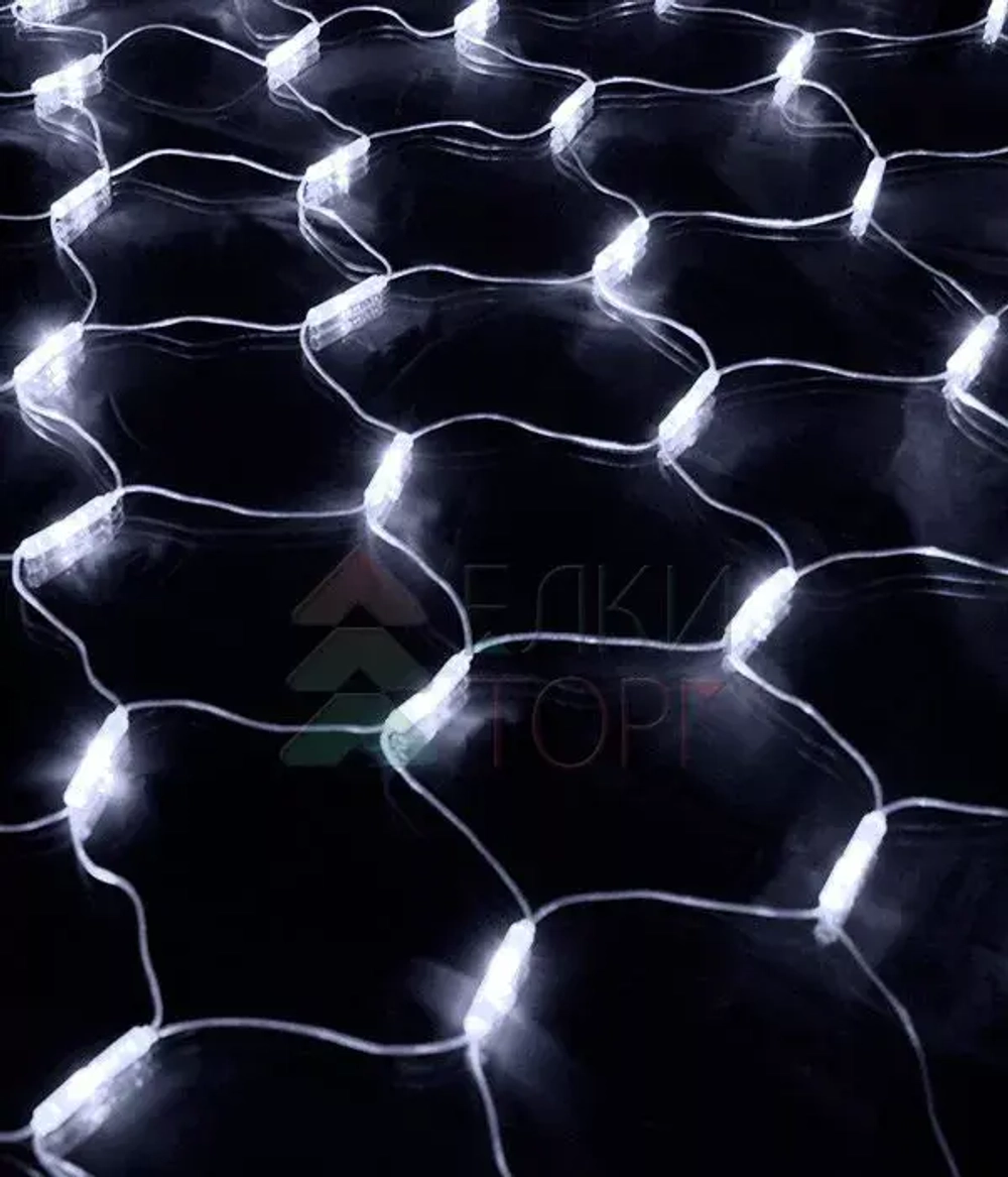 Светодиодная сетка 2*3 м., 384 холодных белых LED ламп, прозрачный ПВХ, LTC (NTL384M-10-2W)