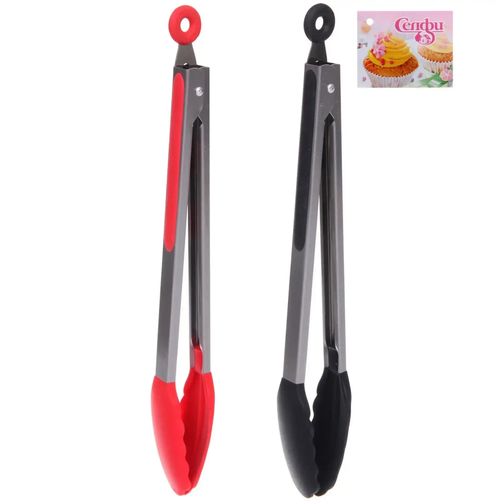 Щипцы кухонные 33*3,5см Селфи, микс цветов