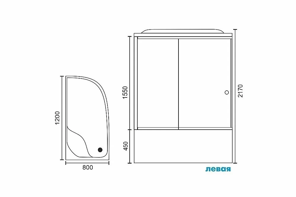 Душевая кабина Royal Bath RB8120BK2-T 120x80 профиль белый/стекло прозрачное