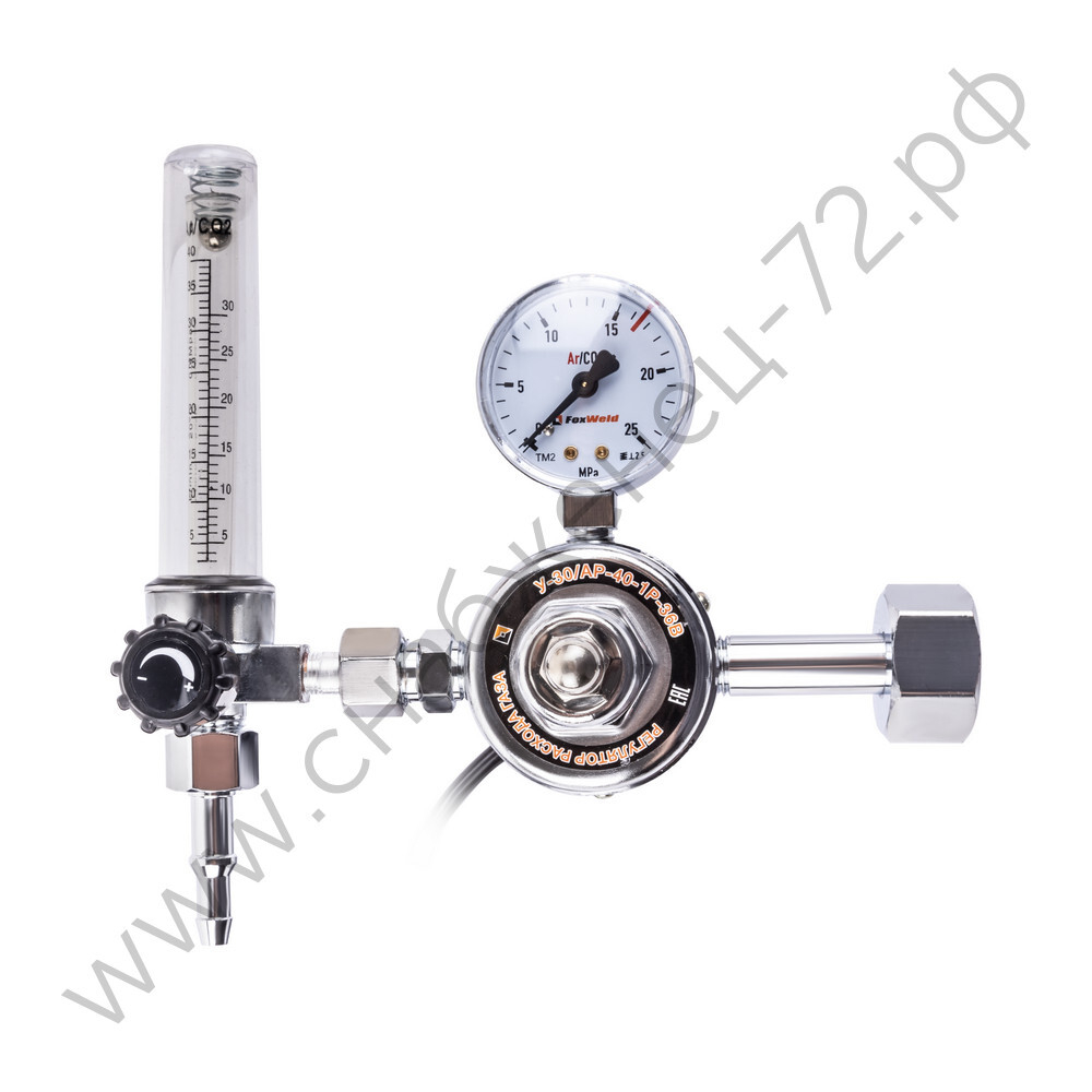 Регулятор расхода газа У-30/АР-40-1P-36В (универсальный, 1 манометр, подогреватель, латунь)