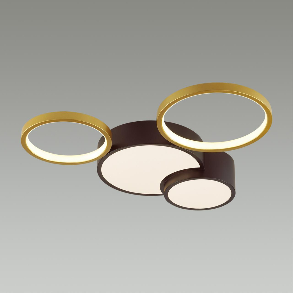 5255/64CL LEDIO LN23 000 черный, матовое золото Люстра потолочная диммир. с ДУ LED 64W 4224Лм 220V NORBERT