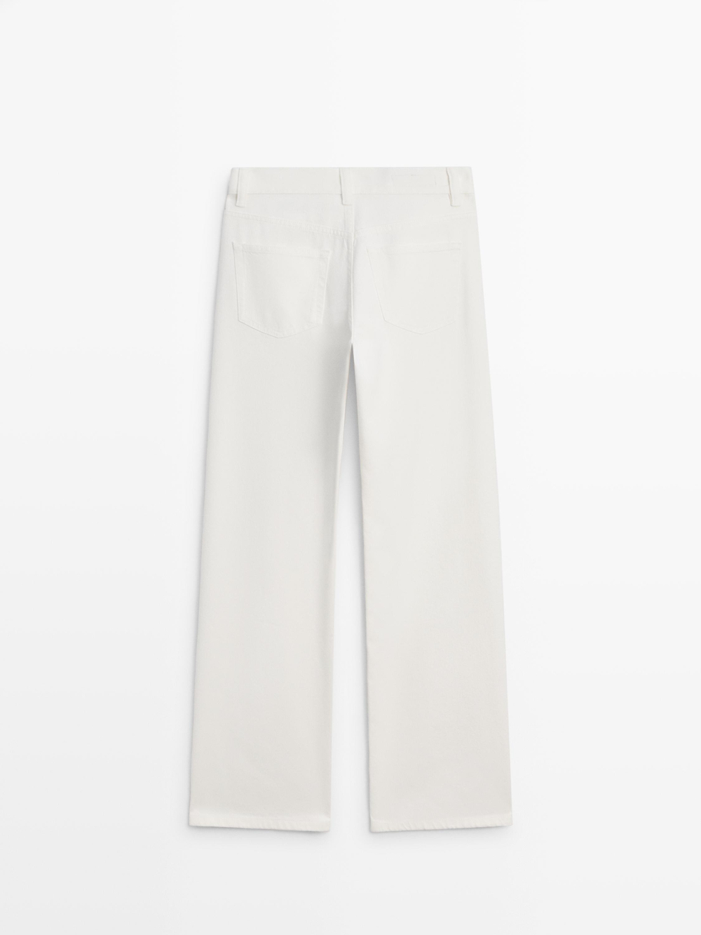 Massimo Dutti Джинсы с высокой талией и широкими штанинами, белый