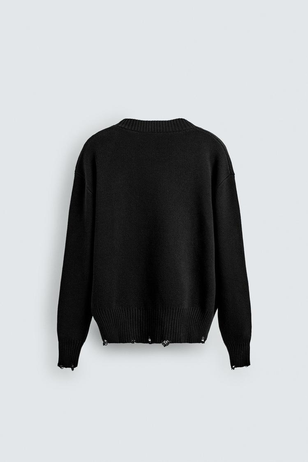 ZARA КАРДИГАН В РУБЧИК С ЭФФЕКТОМ ПОТЕРТОСТИ, ЧЕРНЫЙ