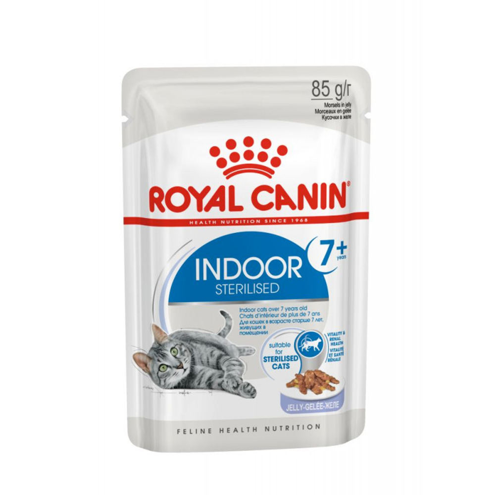 Royal Canin Indoor Sterilized 7+ Индор стерилайзд Корм влажный для стерилизованных кошек в возрасте от 7 до 12 лет живущих в помещении желе 85г