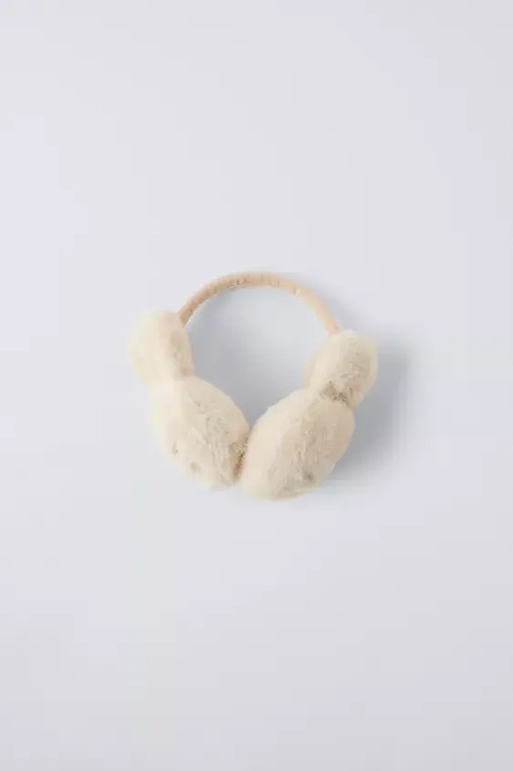 ZARA НАУШНИКИ «ЗАЙЦЫ» ИЗ ИСКУССТВЕННОГО МЕХА, ЭКРЮ