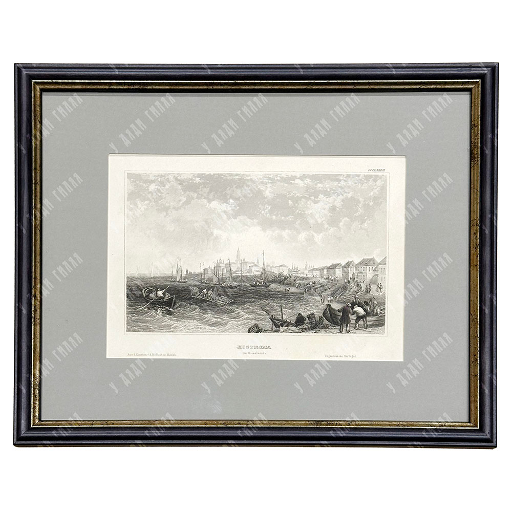 Кострома. Гравюра на стали. Хильдбургхаузен, Германия. Сер. XIX века.