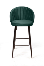 Стул барный Mont Blanc, бархат изумрудный 87 / черный конус