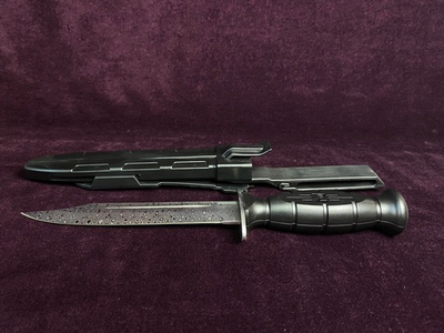 Нож Штрафбат, дамаск, латунь, пластик