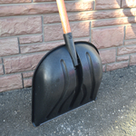 Лопата снеговая "Рысь" 410*460мм с ал.планкой, с фибергласовым черенком и V-ручкой "Элита"