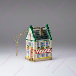 Фарфоровая ёлочная игрушка Шведский домик