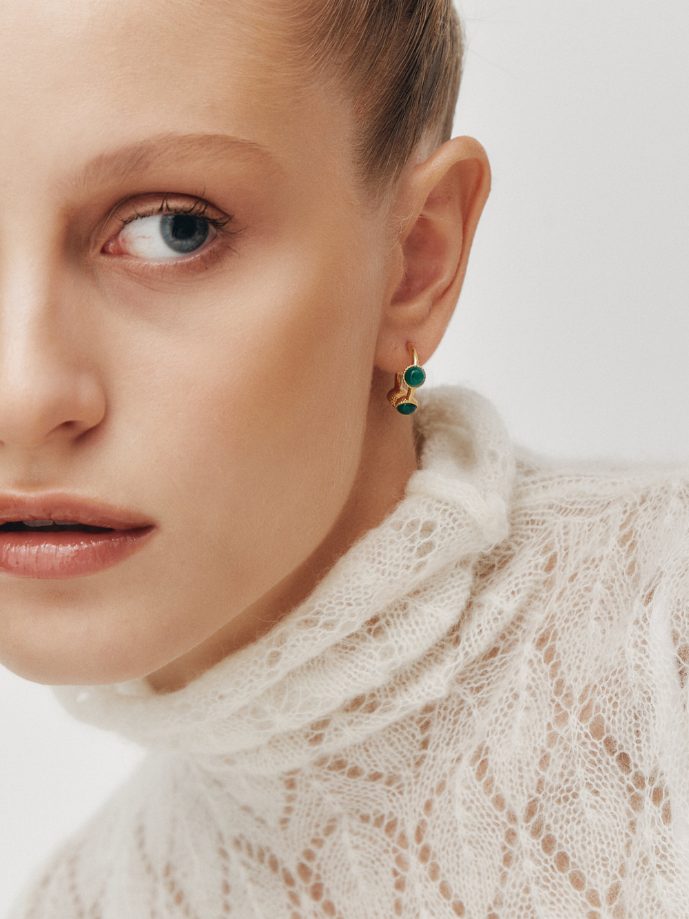 Серьги-кликеры КОЛТ позолота с хризопразами