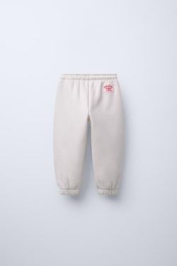 ZARA УТЕПЛЕННЫЕ БРЮКИ-ДЖОГГЕРЫ С ДЕКОРАТИВНОЙ СТРОЧКОЙ, КАМЕННО-СЕРЫЙ