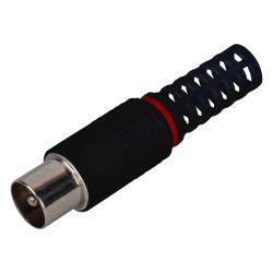 Разъем ЭРА штекер TV без пайки чёрный упаковка 1 шт.