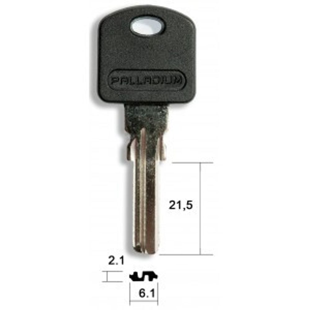 Заготовка вертикального ключа В65 PALLADIUM (21,5х6.1х2.1) 14277