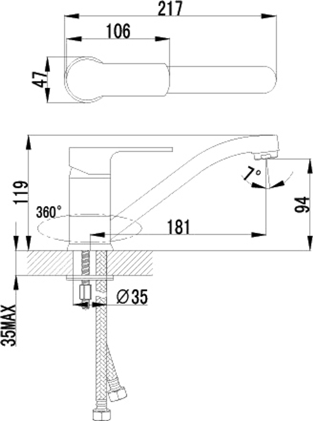 Смеситель Lemark plus Grace LM1504C для кухонной мойки