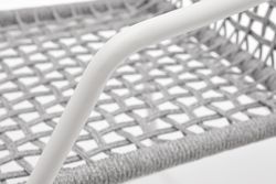 "Тунис" стул плетеный из роупа, каркас алюминий белый, роуп светло-серый