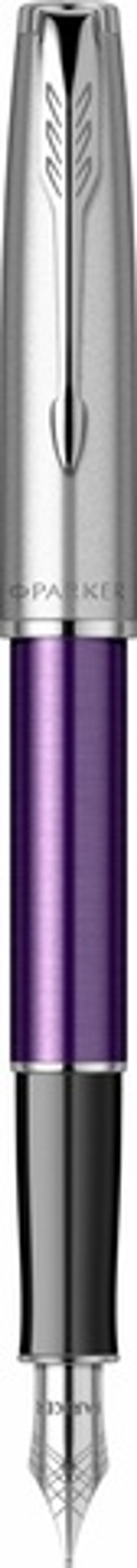 Перьевая ручка Parker Sonnet Essentials Violet SB Steel CT 2169366, перо: F, цвет чернил black, в подарочной упаковке.