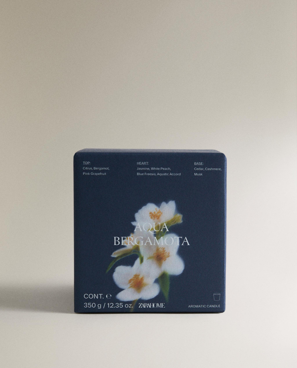 Zara Home Ароматическая свеча Aqua Bergamota, 350 г, аромат для дома