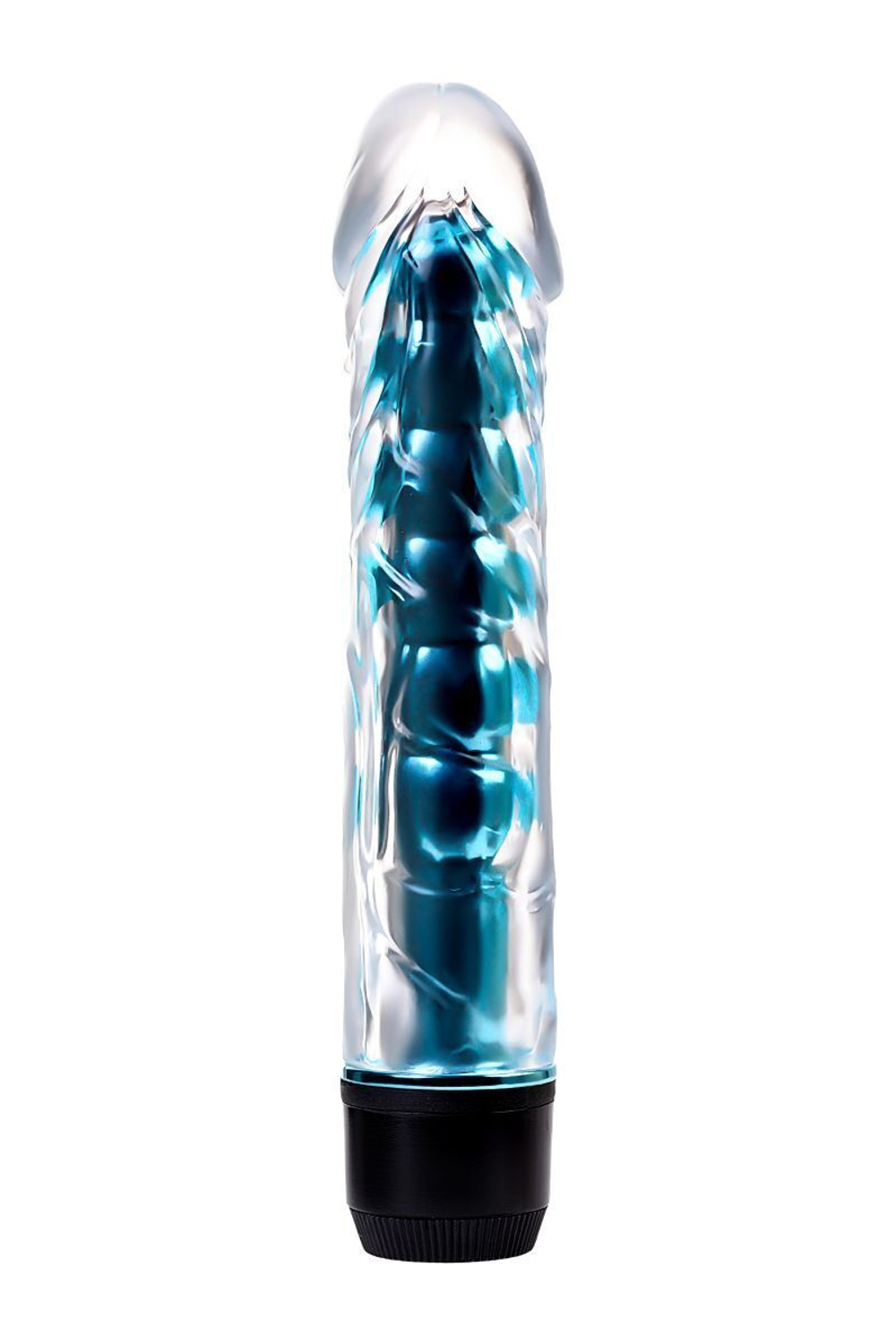Классический вибратор TOYFA Trio Vibe голубого цвета - 18 см. (Цвет: голубой)