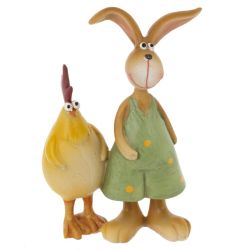 GAEM Фигурка декоративная "Заяц с петухом", L6 W2 H9 см, 2в.