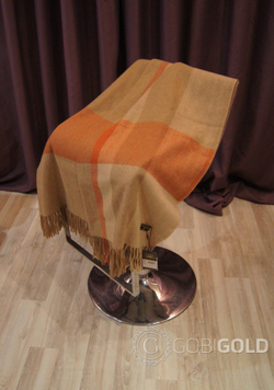 Плед из 100% верблюжьей шерсти 150x200 см. (ERDENET) арт. 154А - камел-оранжевый