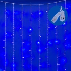 ULD-C3020-264-TTK BLUE IP44 Занавес светодиодный с эффектом мерцания. 3х2м. 264 светодиода. Синий свет. Провод прозрачный. TM Uniel