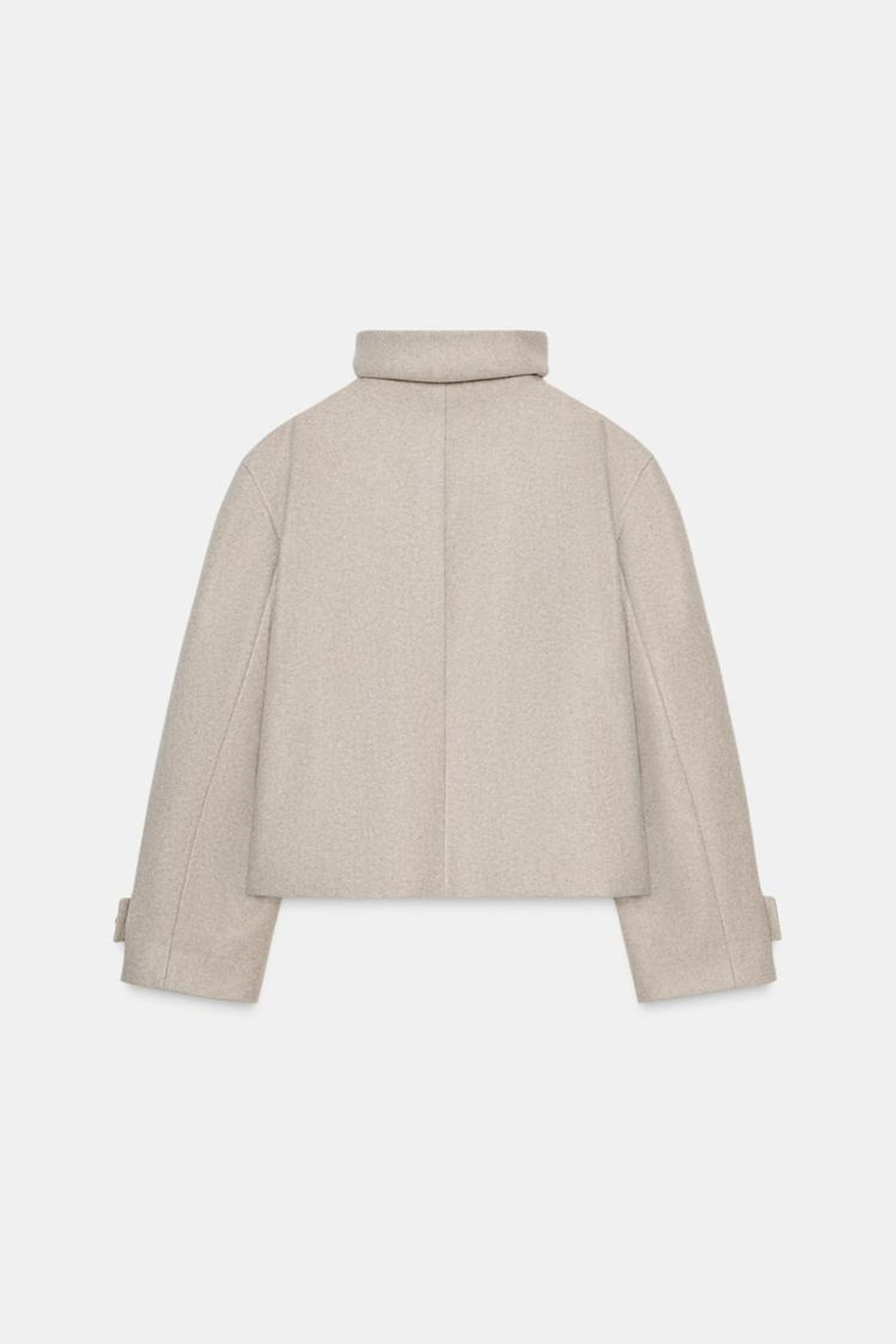 ZARA КОРОТКОЕ ПАЛЬТО С ВЫСОКИМ ВОРОТНИКОМ, БЕЖЕВЫЙ