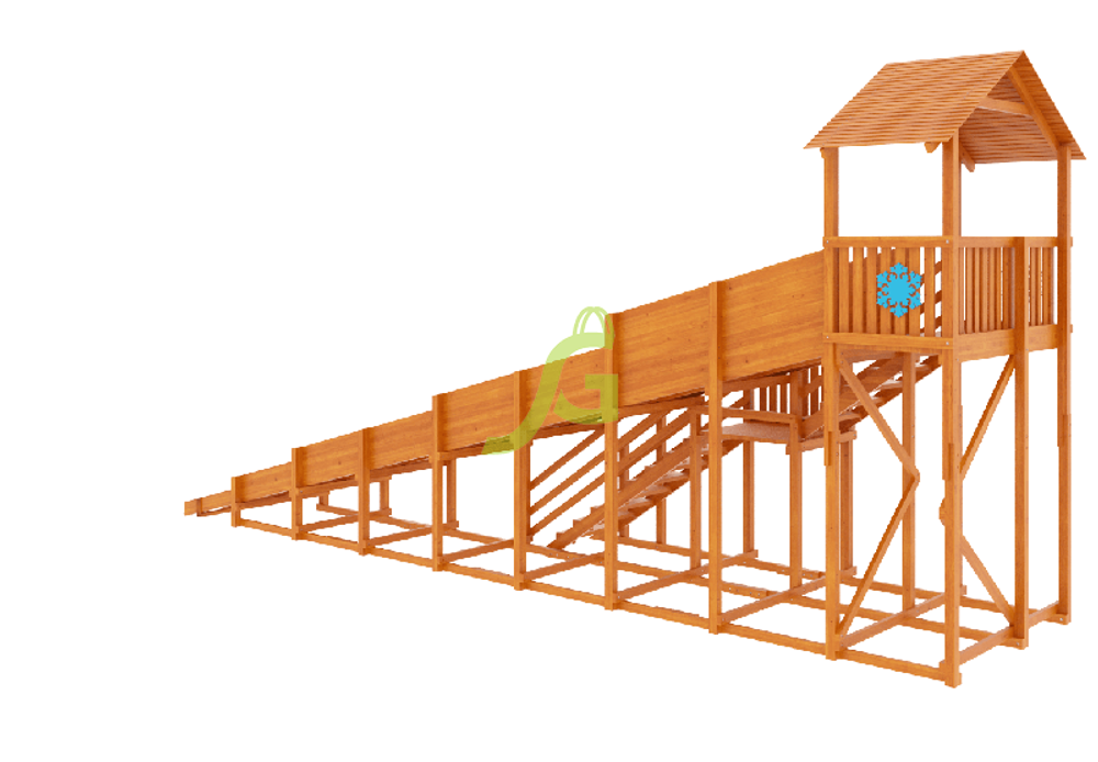 Зимняя заливная горка 10 метров