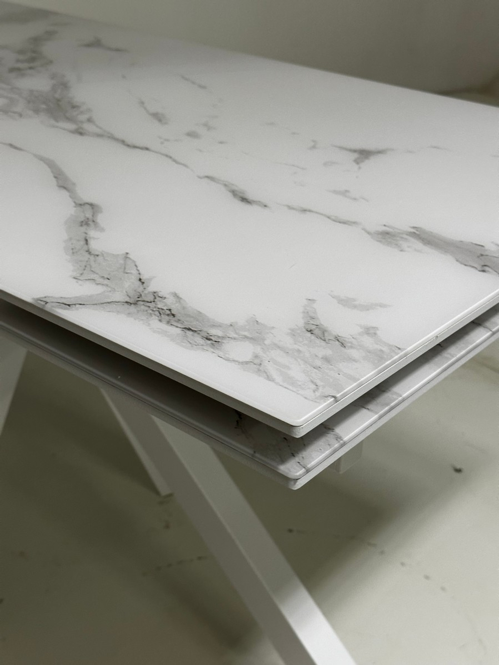 Стол М-City DISAUR Кентукки 3 140 Белый мрамор, стекло, Белый