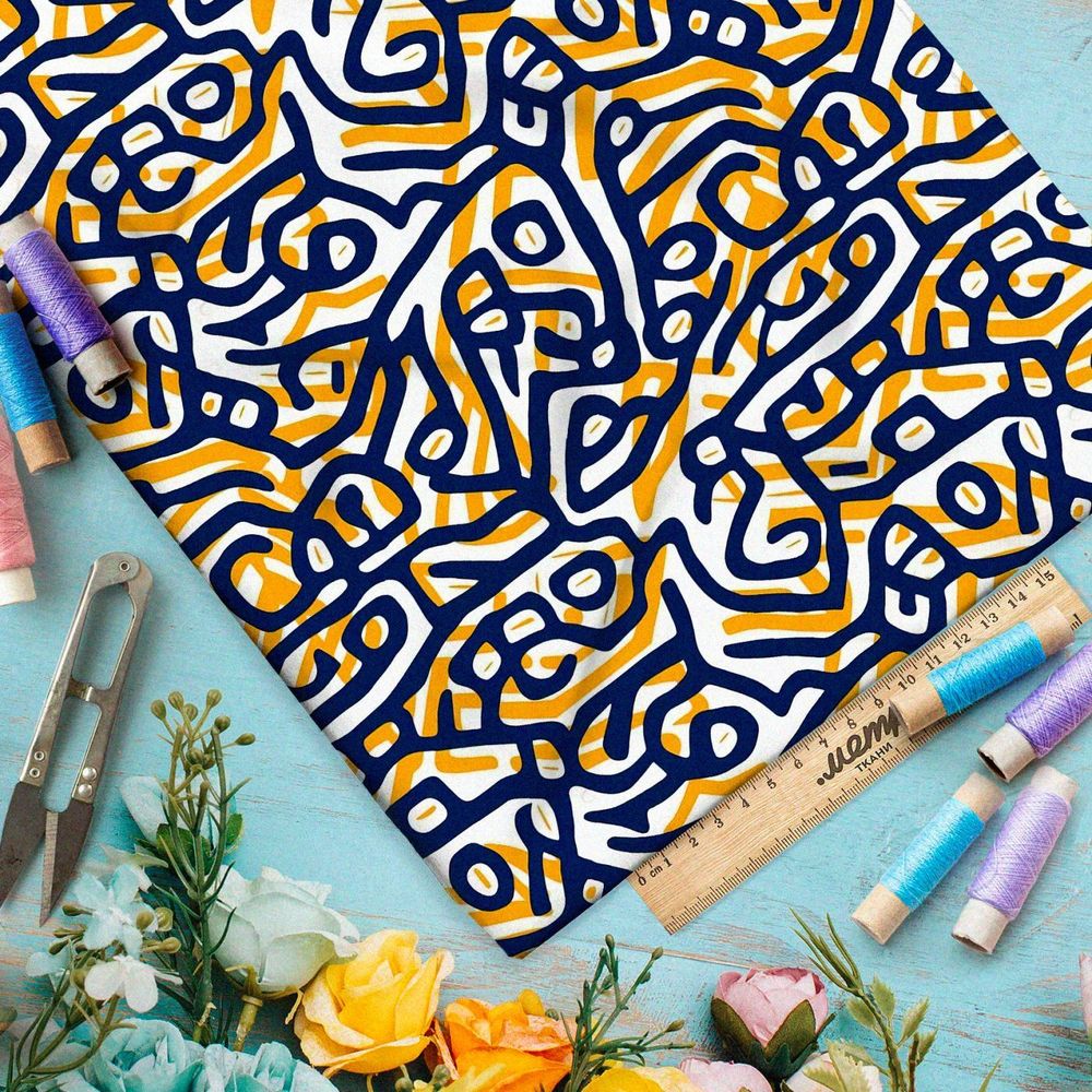 Ткань премиум мембрана колоритные линии