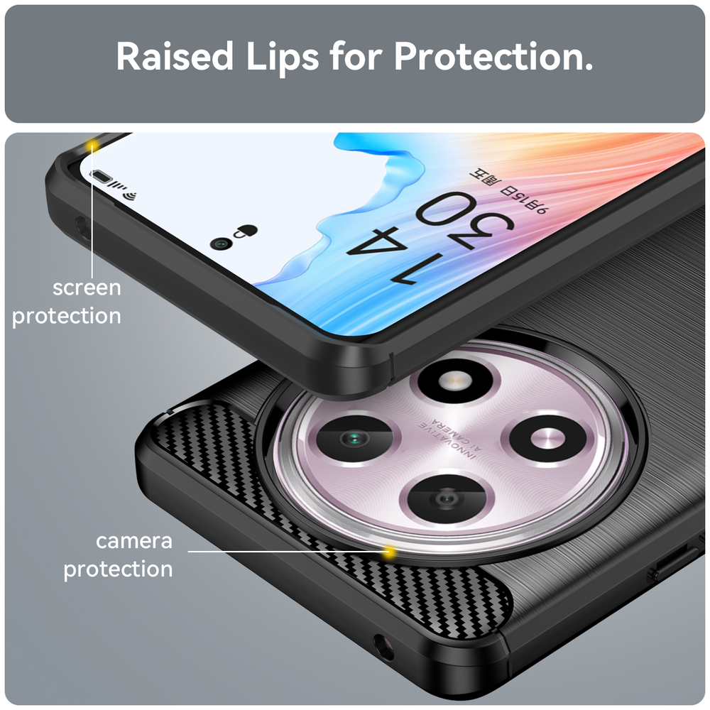 Мягкий защитный чехол для смартфона OPPO A2 Pro, серия Carbon (дизайн в стиле карбон) от Caseport