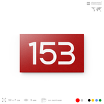Номер на дверь 153, табличка на дверь для офиса, квартиры, кабинета, аудитории, склада, красная 120х70 мм, Айдентика Технолоджи