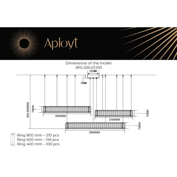 Люстра подвесная APL.026.03.100